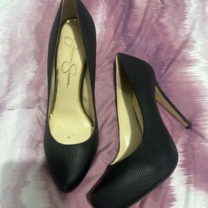 Jessica Simpson Textured Black Heels